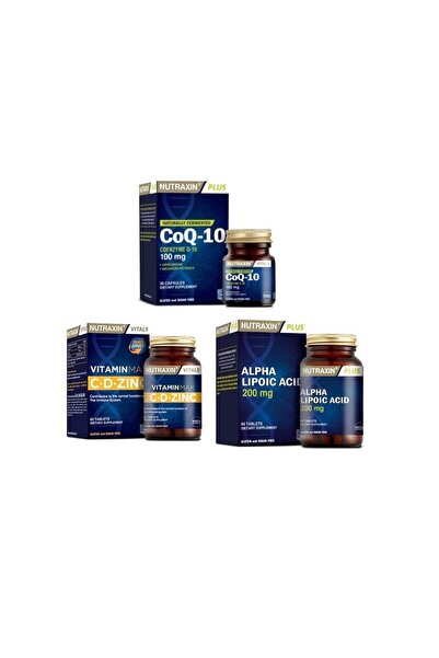Nutraxin Co Q-10 (100 Mg) 30 Kapsül + Vitamin Max (c,d,zinc) 60 Tablet + Alph...