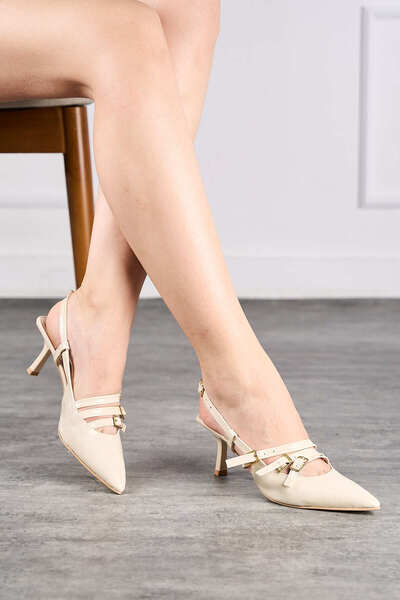 Nstil حذاء نسائي كاجوال مصنوع من الجلد اللامع مفتوح من الخلف وحزام قابل للتعد...