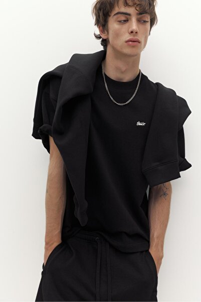 Pull & Bear Kısa kollu logolu sweatshirt