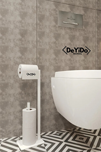 Tuvalet Kağıtlığı Yedekli Özel Tasarım Ağır Döküm Ayaklı Devrilmez Pratik Banyo Tuvalet Wc Askısı