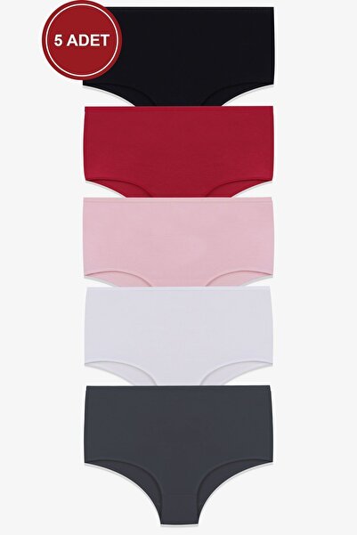 koza iç giyim Women's 5-Piece Lycra Curve Large Size Oversize Extra High Wais...