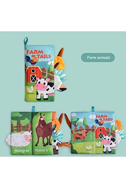 OEM Carte senzorială pentru bebeluși cu animale colorate și inel de dentiție ...