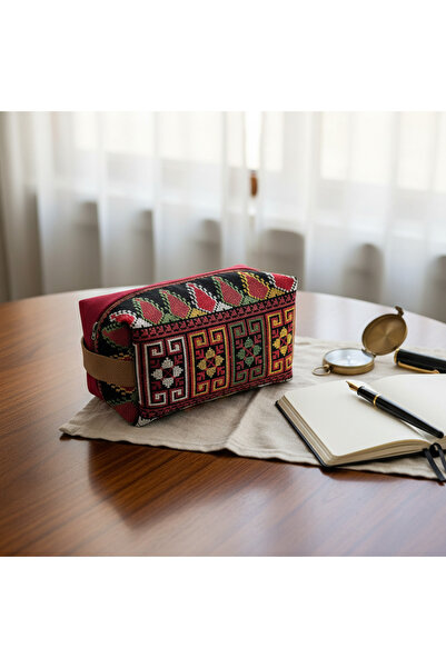 Generic Multi-Purpose Makeup & Travel Pouch with Palestinian Embroidery Pattern