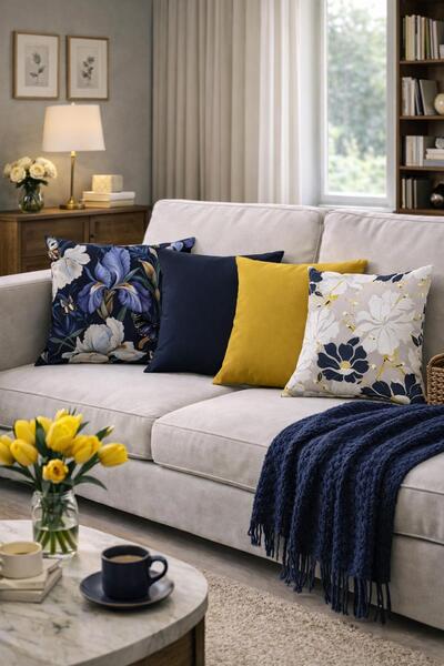 Arancione Co . غطاء وسادة مطبوع على الوجهين مكون من 4 قطع 6AOD7