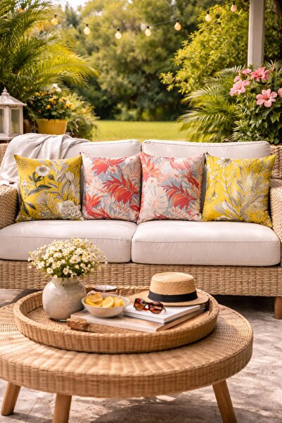 Evdek Double-Sided Printed 4-Piece Throw Pillow Cover 6Eod9