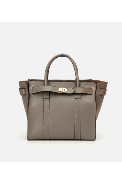 Hotiç Kadın Deri Vizon Kilit Detaylı Omuz Çantası