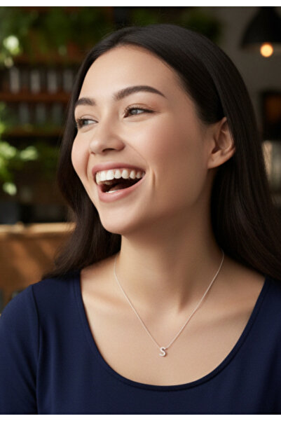 Inochis ChicPaws Gümüş Renkli Çelik Harf Kolye S Harfi