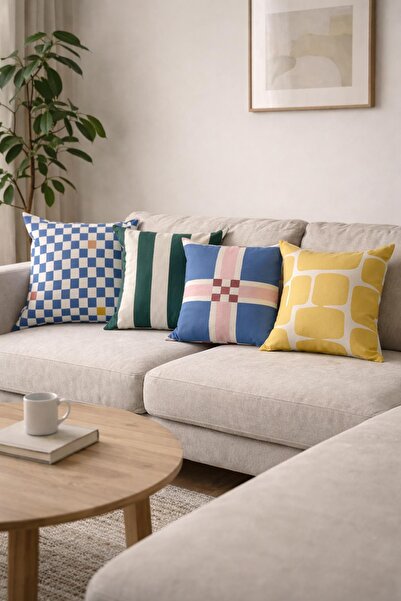 Evdek Double-Sided Printed 4-Piece Throw Pillow Cover 6Eod1