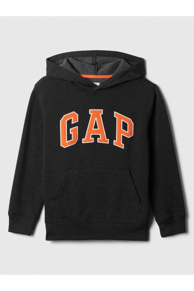 GAP Erkek Çocuk Siyah Gap Logo Fleece Sweatshirt