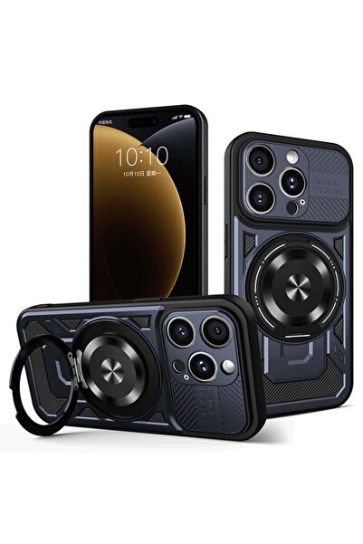 SKYDDAR INNOVATION Husă pentru iPhone 15 Pro Max, RuggedCam, inel magnetic an...