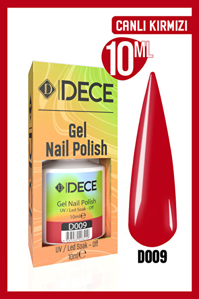 d dece Kalıcı Oje Uv Led D009 (KIRMIZI SERİSİ) 10ml