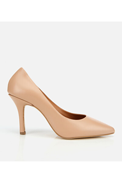 Hotiç Kadın Deri Bej Yüksek Topuklu Stiletto