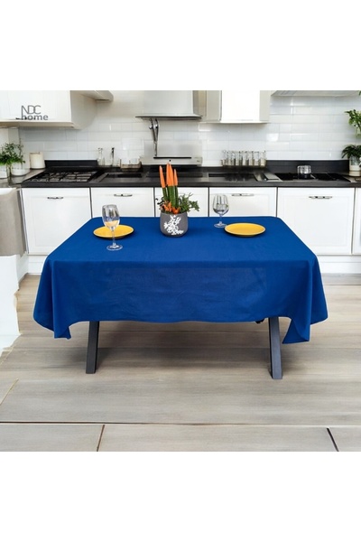 NDC HOME Преміум Лляна - Синя (РІВНА) Скатертина