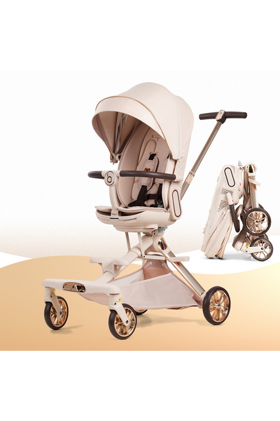 baobaohao عربة أطفال عالية الرؤية، عربة أطفال قابلة للطي بلمسة واحدة وعجلات ذ...