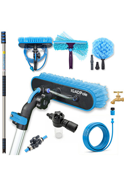 IGADPole Kit Spalare Ferestre 5m: Perie cu Apa, Perie Panze Paianjen, Racleta...