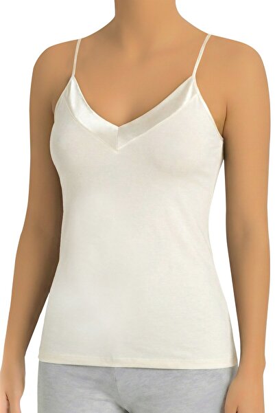 Öts Top de damă din satin cu bretele cu șnur la gât (90% viscoză - 10% elastan)