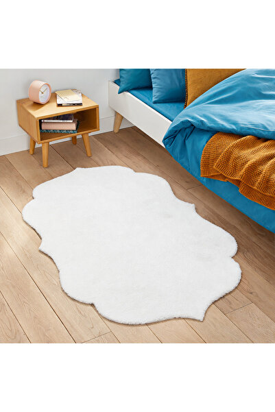 Lagom Life Marjinal Peluş Halı Dekoratif Lazer Kesim Peluş Halı Oda Halısı