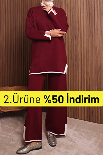 Balenbi Γυναικείο oversized Συχνό Πλεκτό άνοιγμα Σετ Τρικοτοπλεκτό Χιτζάμπ 1146