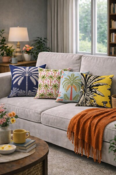 Arancione Co . غطاء وسادة مطبوع على الوجهين مكون من 4 قطع 6AOD11