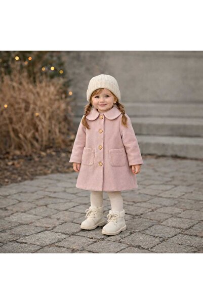 Nolis Palton roz fete cu captuseala din blanita