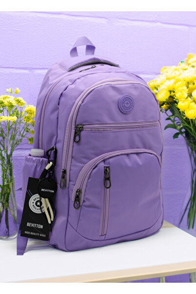 Bevitton Rucsac de școală unisex violet rezistent la apă - Utilizare zilnică,...