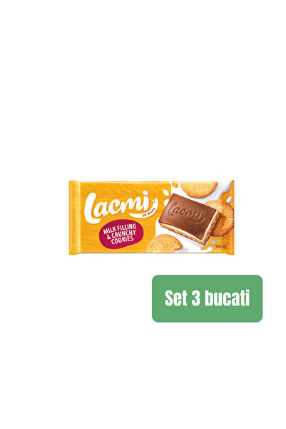 Roshen SET OF 3 PIECES - Lacmi milk chocolate with creamy milk and cookie fil...