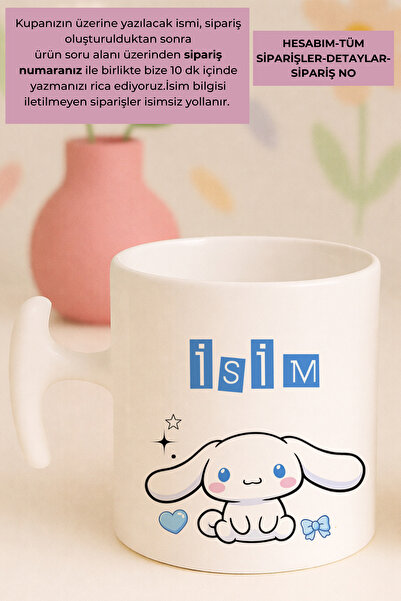 Witchy Co İsme Özel, Cinnamoroll Sevimli Kupa Bardak ( 1 Adet )