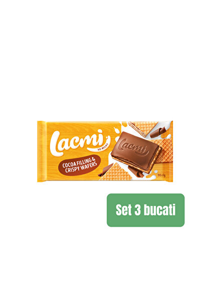 Roshen SET 3 BUCĂȚI - LACMI CIOCOLATĂ CU LAPTE CU UMPLUTURĂ DE CACAO ȘI NAPOL...