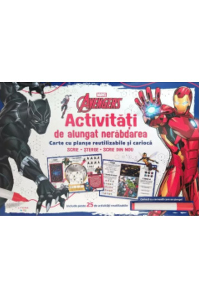 Litera Marvel Avengers. Activități pentru a învinge nerăbdarea. Carte cu tabl...