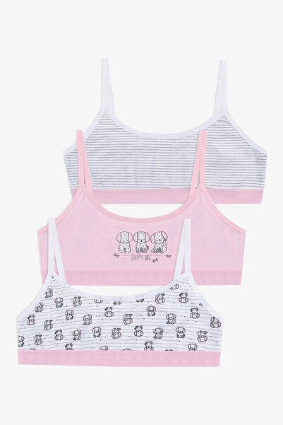 koza iç giyim Tricou pentru fetiță, din 3 piese, cu bretele din frânghie