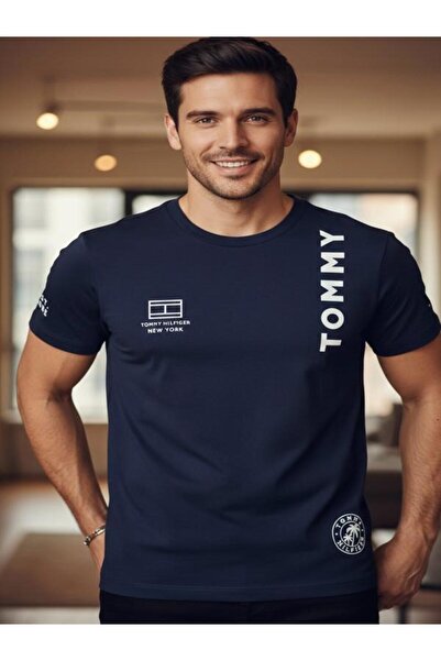 Tommy Hilfiger Men's Monotype Vertical Logo Short Sleeve T-Shirt