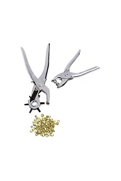 Skygo Kemer Delme ve Perçin Pensesi Ikli Set Deri Plastik Delici