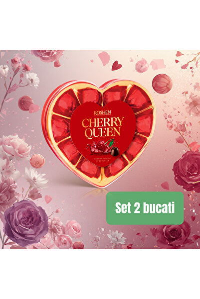 Roshen SET 2 BUCĂȚI - Cherry Royale: Ciocolate luxoase cu lichior de cireșe, ...