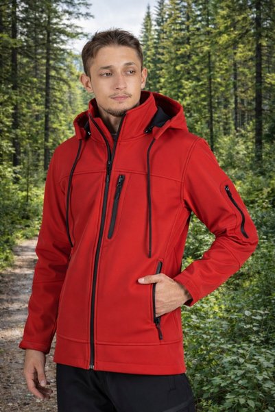Vatan Tekstil Jachetă pentru bărbați, slim fit, softshell, cu glugă, rezistentă la apă, rezistentă la vânt