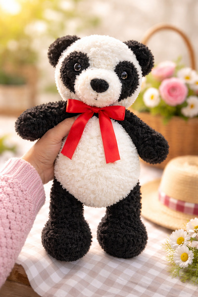 crafted by Nilüfer hediyelik panda el yapımı örgü