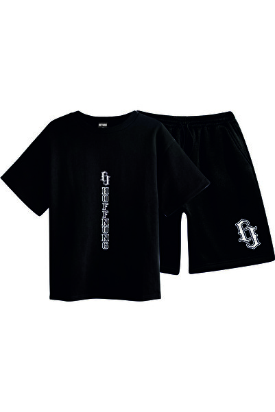 HOFFNUNG Unisex Casual Short Sleeve Set with Love Print Outdoor Spring/Summer...