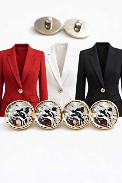 İMREN AKSESUAR metalize buruşuk düğme gold kaplamalı 2,5 cm 1 paket 6 adet