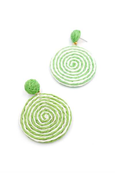 NOVAHAVEN Fabric Wrap Earrings - Green