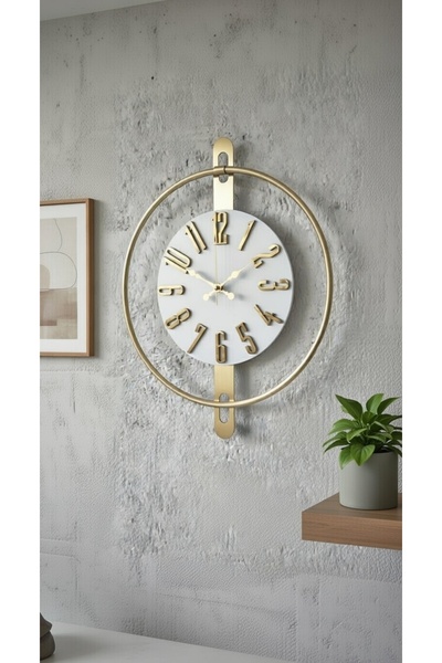 Pey Aksesuar Metal saat 40 x 50 cm Ahşap Ve Işığın Muhteşem Uyumu Duvar Saati dekoratif