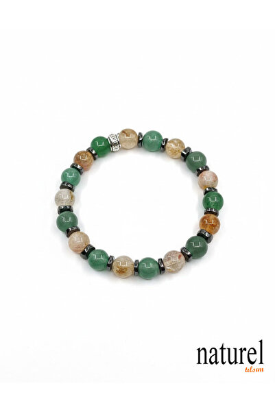 Naturel Tılsım سوار من حجر السيلينيت أفينتورين الطبيعي - نعم المال والثراء