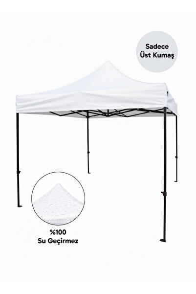 ÇADIRAVM Beyaz renk, 3x3 Gazebo Çardak Çatı Kumaşı İSKELET DAHİL DEĞİLDİR !