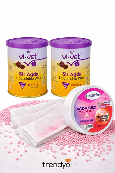 Vi-vet Vivet Sir Ağda Konserve 800 Ml Naturel 2 Adet Ağda Bezi 100mt