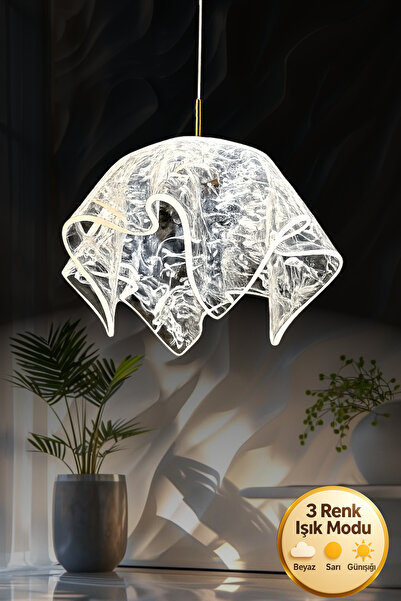 Luna Lighting Duman Model Gold Kaplama 3 Renk Metal Salon Mutfak Oturma Yatak...