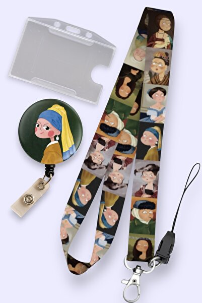 MİLLENEX İnçi Tablo Boyun Askı İpi 3 Lü Set Yoyo Yaka Kartı Boyun Askısı Şeff...