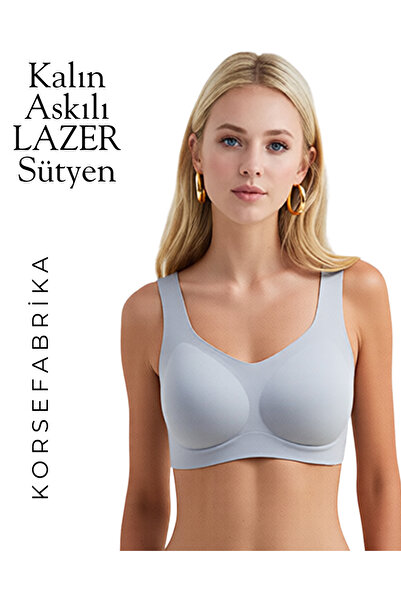 KORSEFABRİKA Sutien invizibil fără sârmă, fără urme, cu bretele groase și căp...