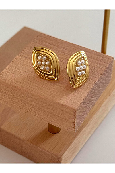 FIERA JEWELRY Pearl Steel Gold Women's Earrings