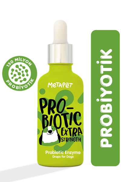 Metapet Köpekler için Probiyotik Damla, Güçlü Sıvı Enzim Form, Suyuna veya Ma...