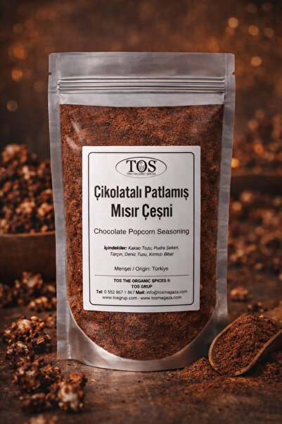 TOS The Organic Spices Çikolatalı Patlamış Mısır Çeşni 100 gr Chocolate Popco...