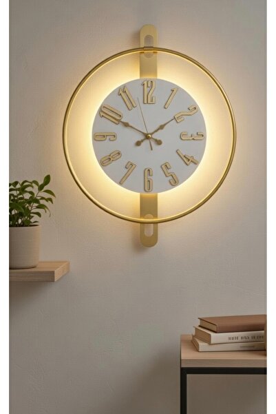 Pey Aksesuar Metal Ahşap Ve Işığın Muhteşem Uyumu Duvar Saati dekoratif