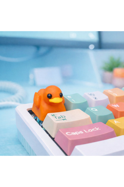 Otscraft Studio TURUNCU Minik Ördek Tasarımlı Keycap –Eğlenceli Mekanik Klavy...